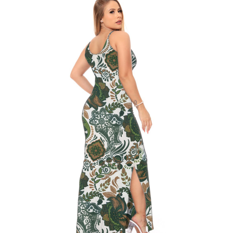 Vestido Floral Canelado Casual Versátil - Coleção Verão 2023